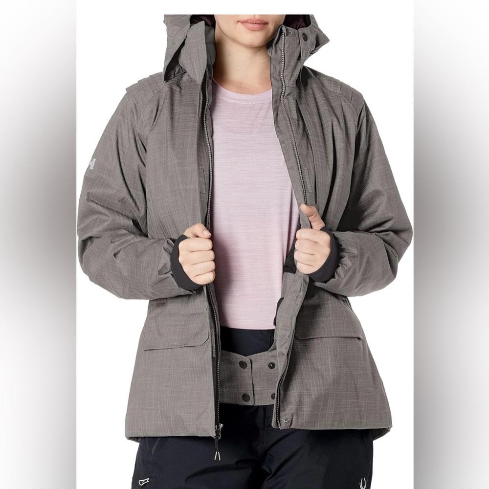 HellyHansen Blanchette Tech Performance SzS Grey WinterParka DoubleCollar NWOT​